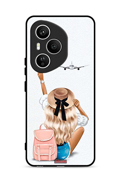 Tolwak غطاء حماية لهاتف Honor 400 Pro بتصميم فتاة تحب السفر
