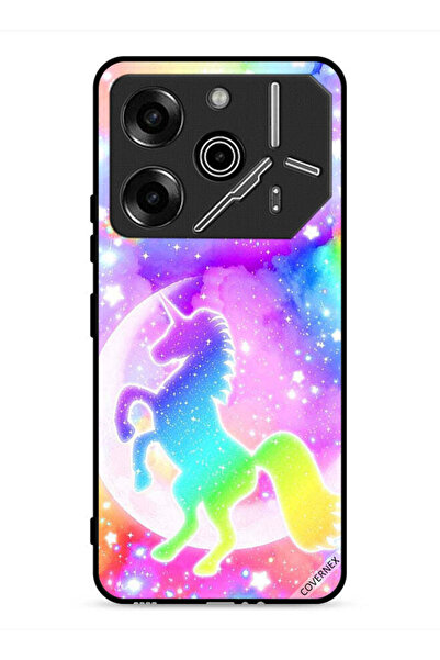 Covernex غطاء حماية لهاتف تكنو بوفا 6 برو 5G بتصميم وحيد القرن بألوان قوس قزح