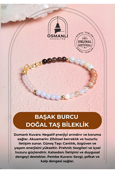 OSMANLI DOĞAL TAŞ Sertifikalı Başak Burcu Doğal Taş Bileklik