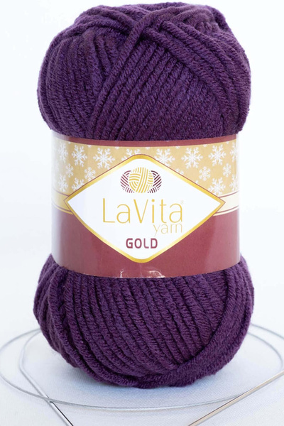 LaVita Yarn Ață de tricotat manuală aurie 100% acrilic 100gr (43-036 MÜRDÜM)