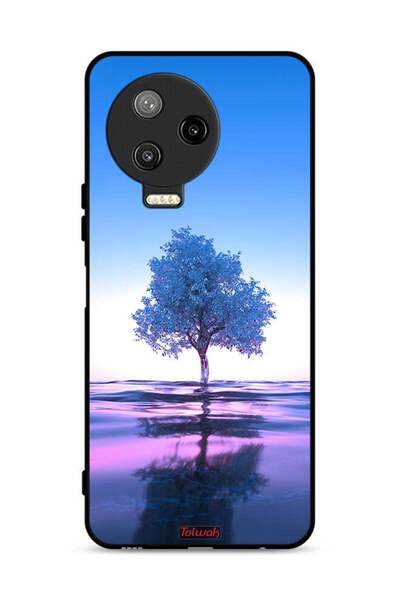 Tolwak غطاء حماية لهاتف Infinix Note 12 Pro 4G بتصميم شجرة نيون وانعكاس مائي ...
