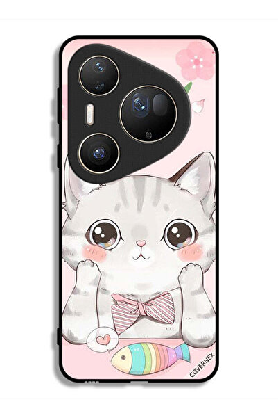 Covernex غطاء حماية فائق لهاتف هواوي بيورا 80 بتصميم سمكة القط