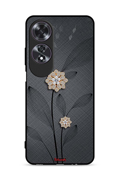 Tolwak غطاء حماية Oppo A60 بتصميم زهور ماسية