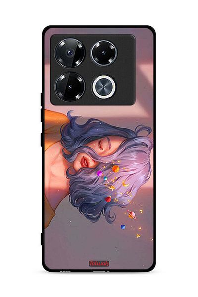 Tolwak Infinix Note 40 Pro Plus 5G Protective Case Cover Girl And Space Art