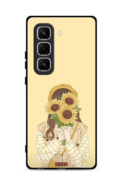 Tolwak غطاء حماية لهاتف Infinix Hot 50 Pro 4G بغطاء وجه مزين برسومات عباد الشمس