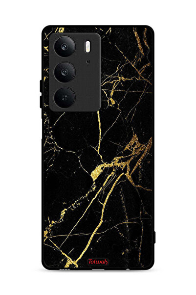 Tolwak غطاء حماية لهاتف Realme C75 4G، رخامي متصدع