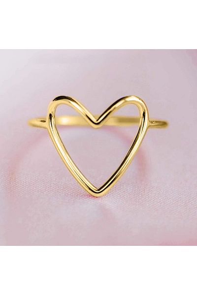 Choice 8 T0156 Huitan Hollow Heart Rings for Women Minimalist Fashionable Female Accessories Love Rings Wed