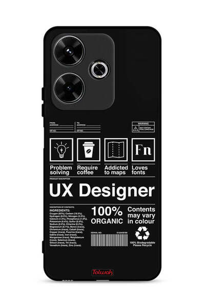 Tolwak Xiaomi Redmi 13 4G Protective Case Cover Ux Designer Sticker