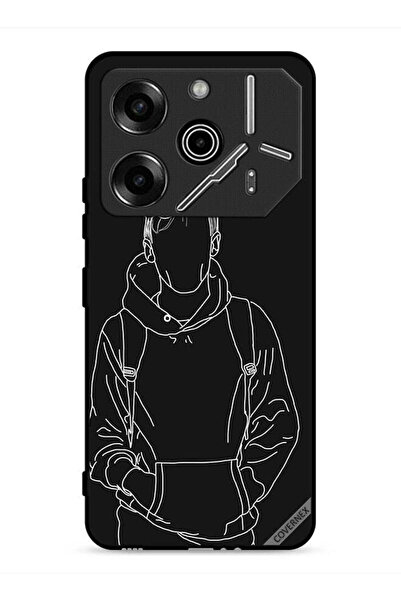 Covernex غطاء حماية لهاتف تكنو بوفا 6 برو 5G، رسم لشخصية فتى يرتدي جاكيت