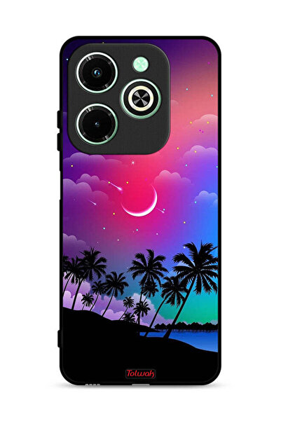 Tolwak غطاء حماية لهاتف Infinix Hot 40i 4G بنقشة قمر في فن الليل