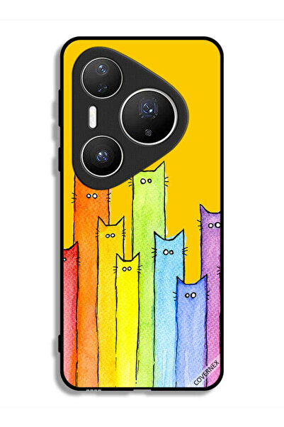 Covernex غطاء حماية لهاتف هواوي بيورا 80 برو بلس بتصميم دمية قطة