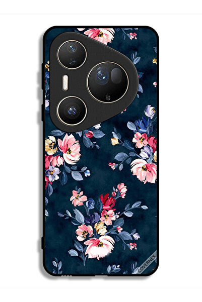 Covernex غطاء حماية فائق لهاتف هواوي بيورا 80 مزين برسومات زهور مرسومة يدويًا