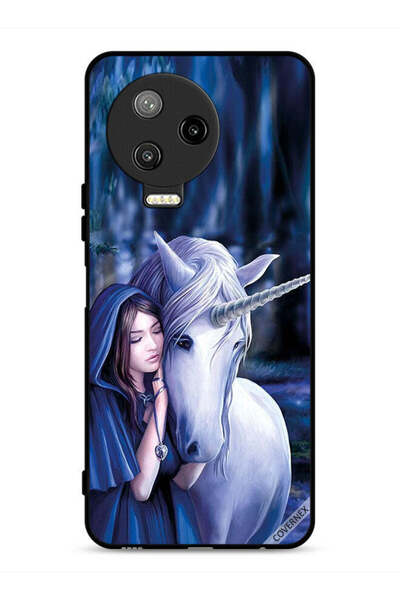 Covernex غطاء حماية لهاتف Infinix Note 12 Pro 4G بتصميم فتاة وحيد القرن