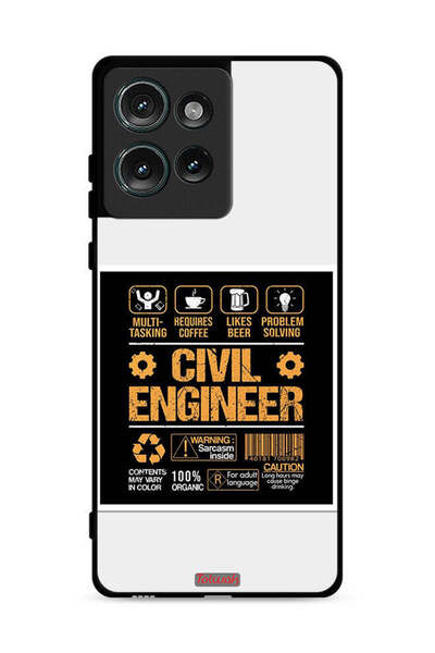 Tolwak غطاء حماية لهاتف موتورولا إيدج 50 - ملصق مهندس مدني