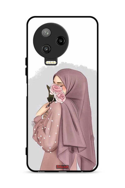 Tolwak غطاء حماية لهاتف إنفينيكس نوت 12 برو 4G، يحمل صورة فتاة تحمل ورودًا