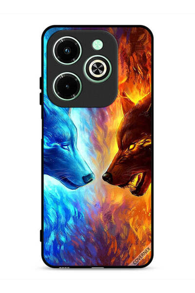 Covernex غطاء حماية لهاتف Infinix Hot 40i 4G بتصميم ذئب الماء والنار