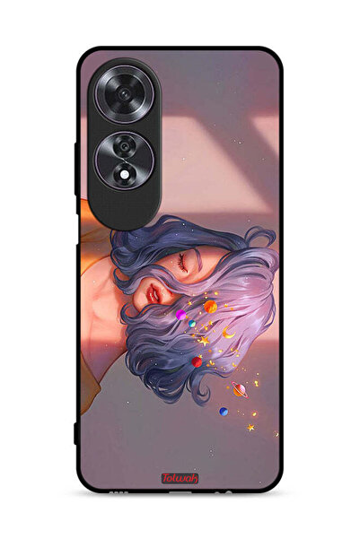 Tolwak Oppo A60 Protective Case Cover Girl And Space Art