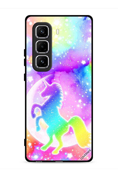 Covernex غطاء حماية لجهاز Infinix Hot 50 Pro 4G بتصميم وحيد القرن بألوان قوس قزح