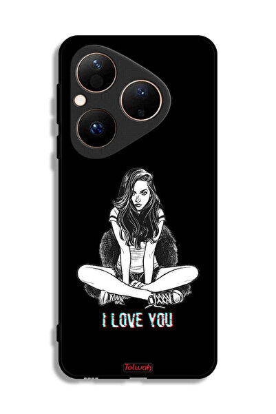 Tolwak غطاء حماية لهاتف هواوي بيورا 80 برسومات "أحبك"