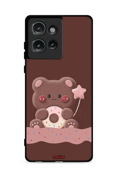 Tolwak غطاء حماية لهاتف موتورولا إيدج 50 بتصميم دب دونات