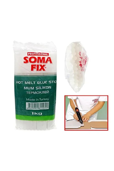 Somafix 1 kg 11.3x300 Mm Kalın Mum Silikon Çubuk Sıcak Şeffaf