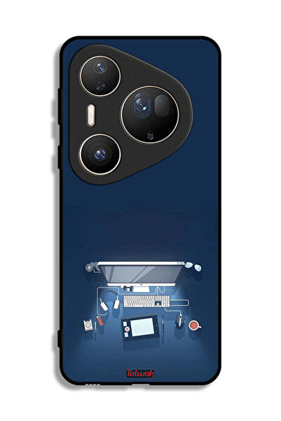 Tolwak غطاء حماية فائق لهاتف هواوي بيورا 80 بتصميم فني لمكتب الكمبيوتر