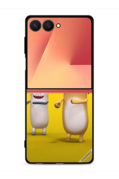 Covernex غطاء حماية لهاتف Samsung Galaxy Z Flip7 بتصميم قصة قطة وكلب