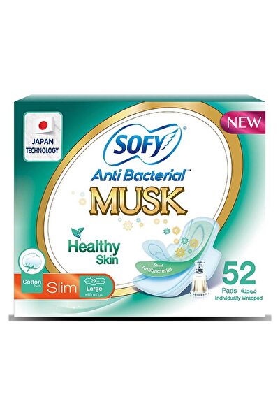 sofy Anti Bacterial Musk Pads, Slim Large With Wings, individually wrapped, 5...