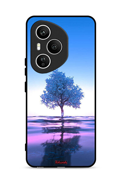 Tolwak غطاء حماية لهاتف Honor 400 Pro بتصميم شجرة نيون وانعكاس مائي فني رقمي