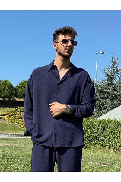 BELVIA Oversize Yırtmaçlı Ayrobin Gömlek
