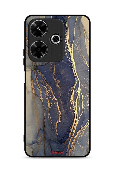 Tolwak غطاء حماية لهاتف شاومي ريدمي 13 4G بنمط رخامي لامع