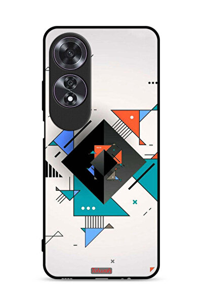 Tolwak غطاء حماية لهاتف Oppo A60 بأشكال مربعة ومثلثة ونمط تجريدي