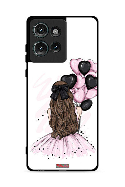 Tolwak غطاء حماية لهاتف موتورولا إيدج 50 يحمل صورة فتاة تحمل بالونات