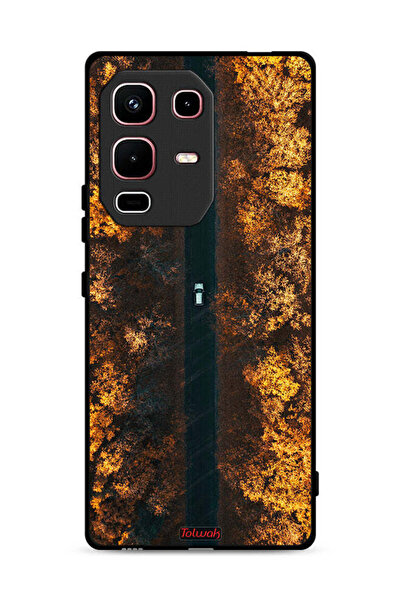 Tolwak غطاء حماية لهاتف Infinix Note 50s بتصميم طريق في أشجار الخريف
