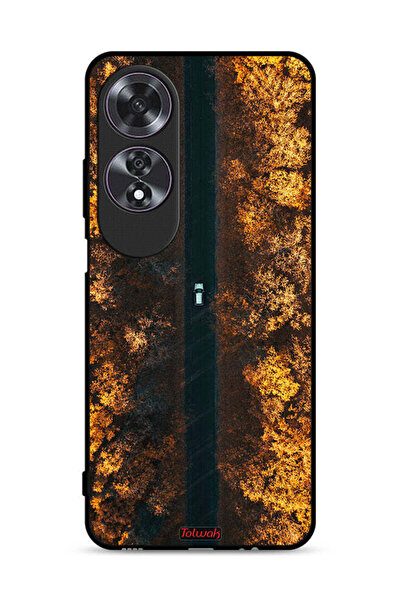 Tolwak غطاء حماية لهاتف Oppo A60 بتصميم طريق في أشجار الخريف