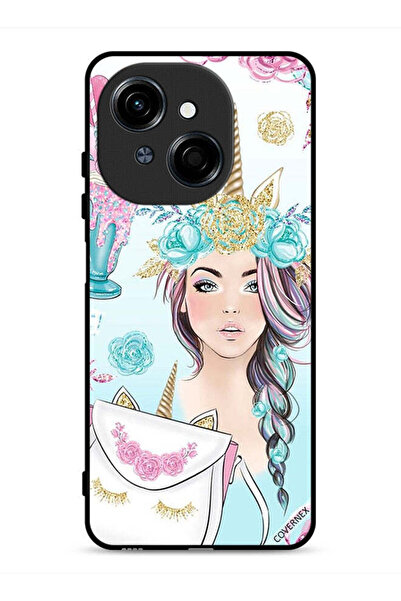 Covernex غطاء حماية لهاتف تكنو سبارك جو 1 إس 4 جي مزين برسومات رموش على الحقي...