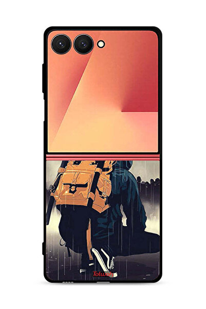 Tolwak غطاء حماية لهاتف Samsung Galaxy Z Flip7 بتصميم سيف ساموراي الرقمي