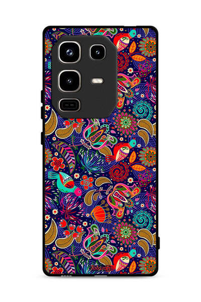 Tolwak غطاء حماية لهاتف Infinix Note 50 Pro 4G بنقشة طيور وأوراق زهور ملونة
