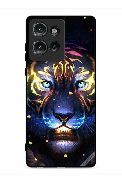 Covernex غطاء حماية لهاتف موتورولا إيدج 50 بتصميم أسد ومشبك فني