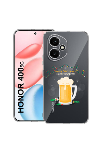 bestcase Carcasă transparentă din silicon pentru Honor 400, La mulți ani bere...