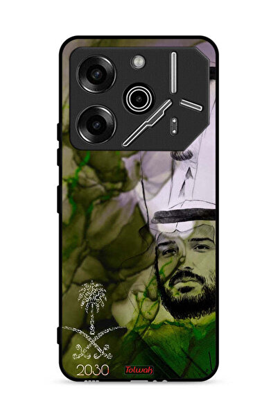 Tolwak غطاء حماية لهاتف تكنو بوفا 6 برو 5G، ملصق فني للملك سلمان وولي العهد محمد