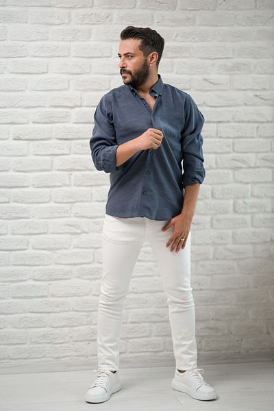 alenmeza Regular Fit Collar Buttoned Summer Modal Fabric Men's Shirt