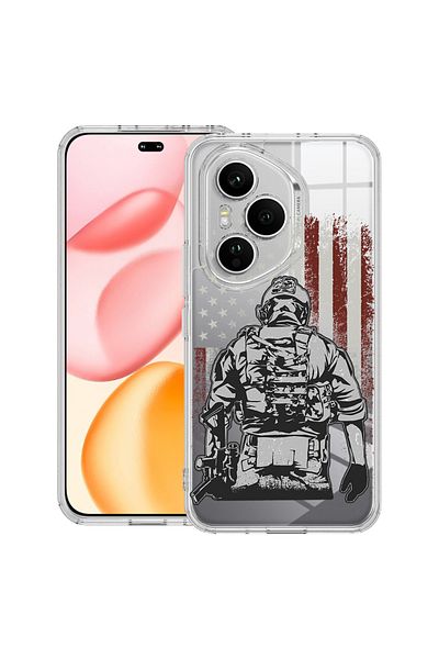 bestcase Carcasă transparentă din silicon pentru Honor 400 Pro, American Soldier, 2036424 T 1832