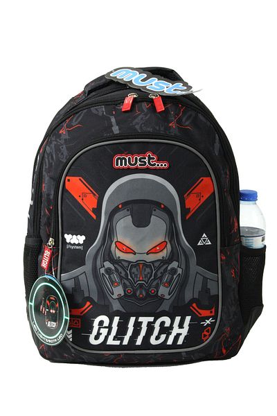 MUST 584970 Glitch Primary School Backpack-Black