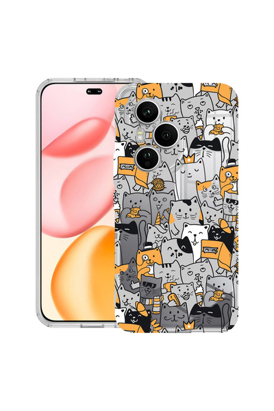 bestcase Carcasă transparentă din silicon pentru Honor 400 Pro, model pisică,...