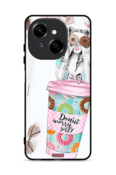 Tolwak غطاء حماية لهاتف تكنو سبارك جو 1 4G بطبعة فتاة دونات ووري