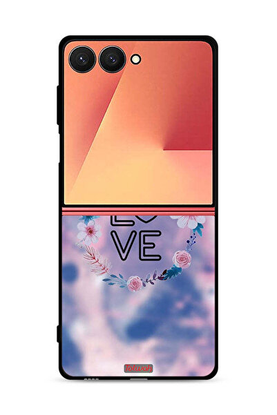 Tolwak غطاء حماية لهاتف Samsung Galaxy Z Flip7 بتصميم خاتم الحب بين الزهور