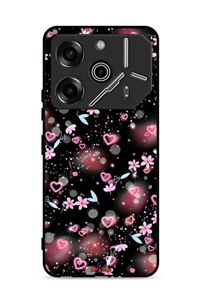 Tolwak غطاء حماية لهاتف تكنو بوفا 6 برو 5G بنقشة قلوب وأزهار صغيرة