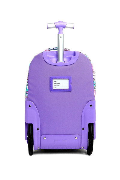 R&B Lavender Girls Trolley Bag W Pencil Pouch
