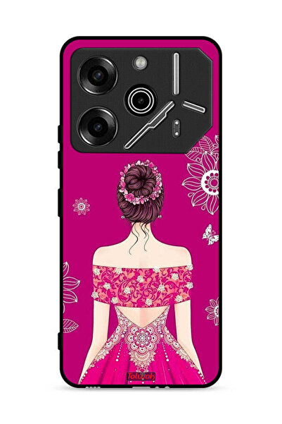 Tolwak غطاء حماية لهاتف تكنو بوفا 6 برو 5G برسومات فتاة وزهور